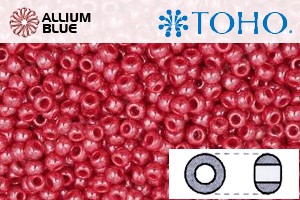 TOHO Round Seed Beads (RR3-125) 3/0 Round Extra Large - Opaque-Lustered Cherry - Click Image to Close