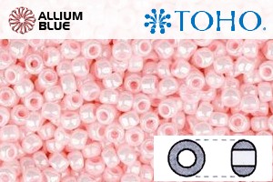 TOHO Round Seed Beads (RR3-126) 3/0 Round Extra Large - Opaque-Lustered Baby Pink - Click Image to Close