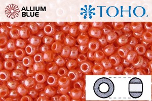 TOHO Round Seed Beads (RR11-129) 11/0 Round - Opaque-Lustered Pumpkin - Click Image to Close