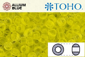 TOHO Round Seed Beads (RR11-12F) 11/0 Round - Lemon Yellow Transparent Matte - Click Image to Close