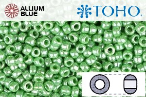 TOHO ラウンド Seed ビーズ (RR6-130) 6/0 ラウンド Large - Opaque-Lustered Mint Green - ウインドウを閉じる