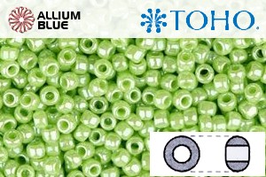 TOHO Round Seed Beads (RR15-131) 15/0 Round Small - Opaque-Lustered Sour Apple - Click Image to Close