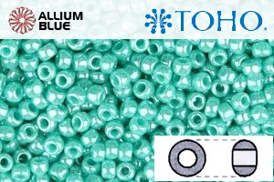 TOHO Round Seed Beads (RR3-132) 3/0 Round Extra Large - Opaque-Lustered Turquoise - Click Image to Close