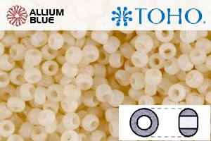 TOHO Round Seed Beads (RR3-147F) 3/0 Round Extra Large - Ceylon Frosted Lt Ivory - Click Image to Close