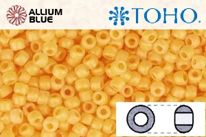 TOHO Round Seed Beads (RR15-148F) 15/0 Round Small - Ceylon Frosted Peach Cobbler - Click Image to Close