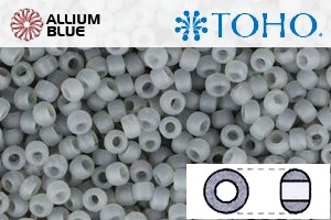 TOHO Round Seed Beads (RR8-150F) 8/0 Round Medium - Ceylon Frosted Smoke - Click Image to Close