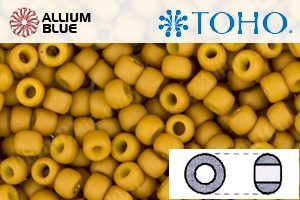 TOHO Round Seed Beads (RR6-1623F) 6/0 Round Large - Opaque-Frosted-Gold-Lustered Yellow - Click Image to Close