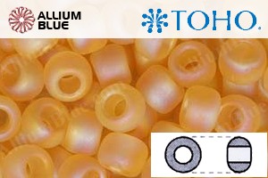 TOHO Round Seed Beads (RR11-162F) 11/0 Round - Transparent-Rainbow Frosted Lt Topaz - Click Image to Close