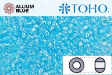 TOHO ラウンド Seed ビーズ (RR6-163) 6/0 ラウンド Large - Transparent-Rainbow Aquamarine