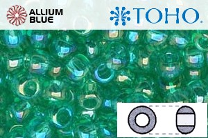 TOHO Round Seed Beads (RR3-164B) 3/0 Round Extra Large - Transparent-Rainbow Dk Peridot - Haga Click en la Imagen para Cerrar