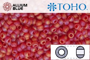 TOHO Round Seed Beads (RR8-165BF) 8/0 Round Medium - Transparent-Rainbow Frosted Siam Ruby - Haga Click en la Imagen para Cerrar