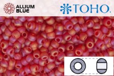 TOHO ラウンド Seed ビーズ (RR6-165BF) 6/0 ラウンド Large - Transparent-Rainbow Frosted Siam Ruby