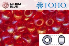 TOHO Round Seed Beads (RR3-165B) 3/0 Round Extra Large - Transparent-Rainbow Siam Ruby