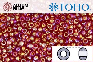 TOHO Round Seed Beads (RR15-165C) 15/0 Round Small - Transparent-Rainbow Ruby - Click Image to Close