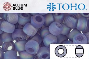 TOHO Round Seed Beads (RR8-166DF) 8/0 Round Medium - Transparent Rainbow Frosted Lt Tanzanite - Click Image to Close