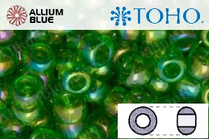 TOHO Round Seed Beads (RR6-167) 6/0 Round Large - Transparent-Rainbow Peridot - Click Image to Close