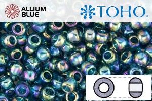 TOHO Round Seed Beads (RR6-167BD) 6/0 Round Large - Transparent-Rainbow Teal - Click Image to Close