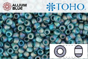 TOHO Round Seed Beads (RR3-167BDF) 3/0 Round Extra Large - Transparent-Rainbow Frosted Teal - Click Image to Close