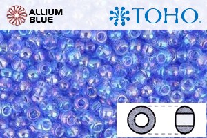 TOHO Round Seed Beads (RR6-168) 6/0 Round Large - Transparent-Rainbow Lt Sapphire - Click Image to Close
