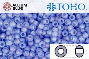 TOHO Round Seed Beads (RR6-168F) 6/0 Round Large - Transparent-Rainbow Frosted Lt Sapphire