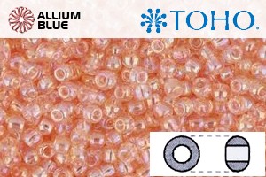 TOHO Round Seed Beads (RR6-169) 6/0 Round Large - Transparent-Rainbow Rosaline - Click Image to Close