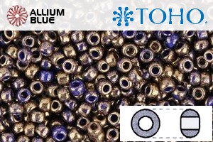 TOHO Round Seed Beads (RR6-1701) 6/0 Round Large - Gilded Marble Blue - Click Image to Close