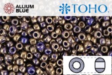 TOHO ラウンド Seed ビーズ (RR8-1701) 8/0 ラウンド Medium - Gilded Marble Blue