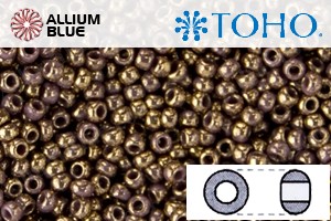 TOHO Round Seed Beads (RR11-1704) 11/0 Round - Gilded Marble Lavender - Click Image to Close