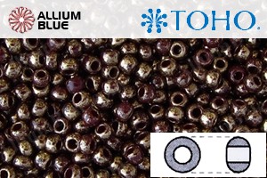 TOHO Round Seed Beads (RR8-1705) 8/0 Round Medium - Gilded Marble Brown - Click Image to Close