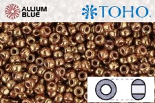 TOHO Round Seed Beads (RR8-1708) 8/0 Round Medium - Gilded Marble Red