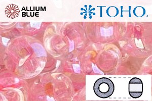 TOHO Round Seed Beads (RR15-171D) 15/0 Round Small - Transparent Rainbow Ballerina Pink - Click Image to Close