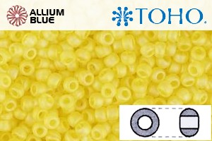 TOHO Round Seed Beads (RR3-175F) 3/0 Round Extra Large - Transparent-Rainbow Frosted Lemon - Click Image to Close