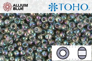 TOHO ラウンド Seed ビーズ (RR3-176) 3/0 ラウンド Extra Large - Transparent-Rainbow Black Diamond - ウインドウを閉じる