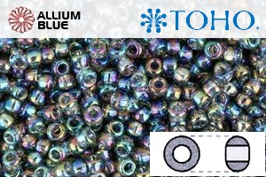 TOHO Round Seed Beads (RR15-176B) 15/0 Round Small - Transparent-Rainbow Gray - Click Image to Close