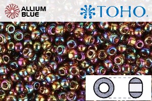 TOHO Round Seed Beads (RR8-177) 8/0 Round Medium - Transparent-Rainbow Smoky Topaz - Click Image to Close