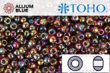 TOHO Round Seed Beads (RR3-177) 3/0 Round Extra Large - Transparent-Rainbow Smoky Topaz