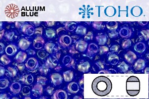 TOHO Round Seed Beads (RR8-178) 8/0 Round Medium - Transparent-Rainbow Sapphire - Click Image to Close