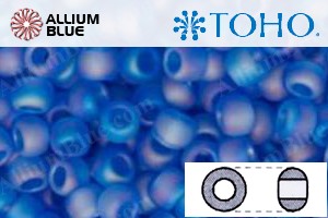 TOHO Round Seed Beads (RR3-178F) 3/0 Round Extra Large - Transparent-Rainbow Frosted Sapphire - Click Image to Close