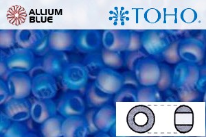 TOHO Round Seed Beads (RR11-178F) 11/0 Round - Transparent-Rainbow Frosted Sapphire - Click Image to Close