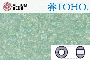TOHO Round Seed Beads (RR8-1812) 8/0 Round Medium - Transparent-Rainbow Seafoam - Click Image to Close