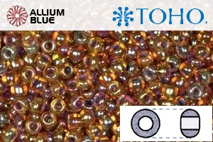 TOHO Round Seed Beads (RR15-1825) 15/0 Round Small - Inside-Color Rainbow Hyacinth/Opaque Purple-Lined - Click Image to Close