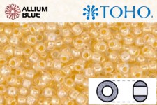 TOHO Round Seed Beads (RR3-1846) 3/0 Round Extra Large - Inside-Color/Transparent-Rainbow Orange Creamcicle-Lined