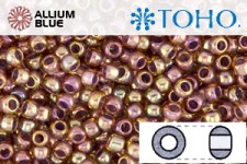 TOHO Round Seed Beads (RR8-1849) 8/0 Round Medium - Pink Lilac Lined Topaz Rainbow