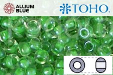 TOHO ラウンド Seed ビーズ (RR6-184) 6/0 ラウンド Large - Inside-カラー Luster Crystal/Spearmint-Lined