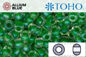 TOHO Round Seed Beads (RR6-187) 6/0 Round Large - Inside-Color Crystal/Shamrock-Lined - Click Image to Close