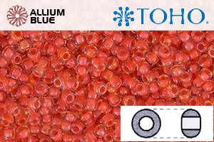 TOHO Round Seed Beads (RR6-190) 6/0 Round Large - Inside-Color Luster Crystal/Tropical Sunset-Lined - Click Image to Close