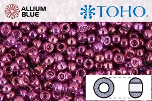 TOHO Round Seed Beads (RR15-205) 15/0 Round Small - Gold-Lustered Dk Amethyst - Click Image to Close