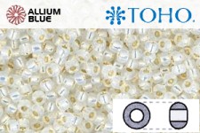 TOHO Round Seed Beads (RR15-2100) 15/0 Round Small - Silver-Lined Milky White