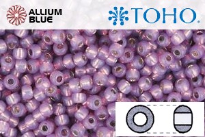 TOHO Round Seed Beads (RR15-2108) 15/0 Round Small - Silver-Lined Milky Amethyst - 关闭视窗 >> 可点击图片