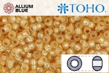 TOHO Round Seed Beads (RR8-2110) 8/0 Round Medium - Silver-Lined Milky Lt Topaz